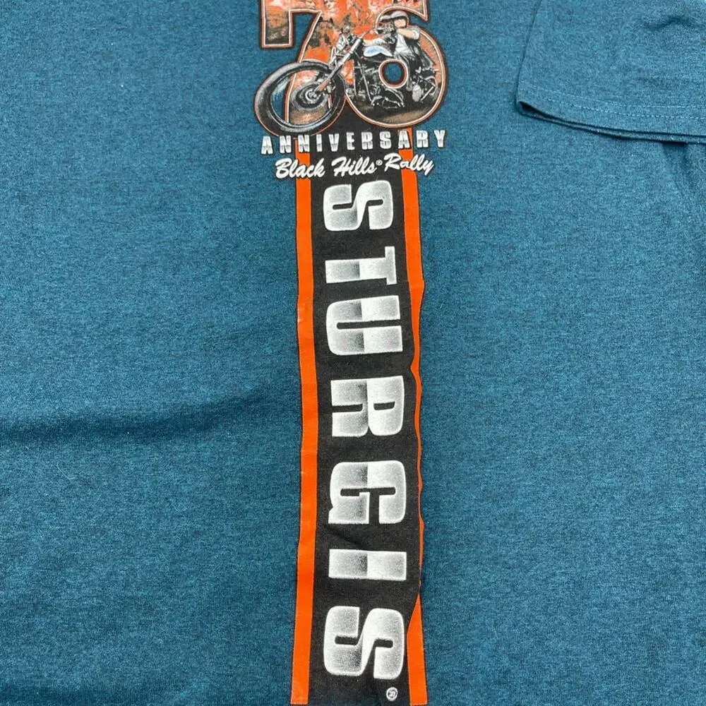 STURGIS 2016 76th anniversary biker's event Black Hills Rally men's t-shirt M - Picture 4 of 9